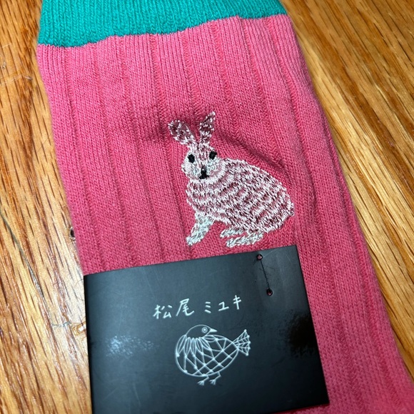 Embroidered Rabbit Socks Mikuyi - Picture 3 of 3